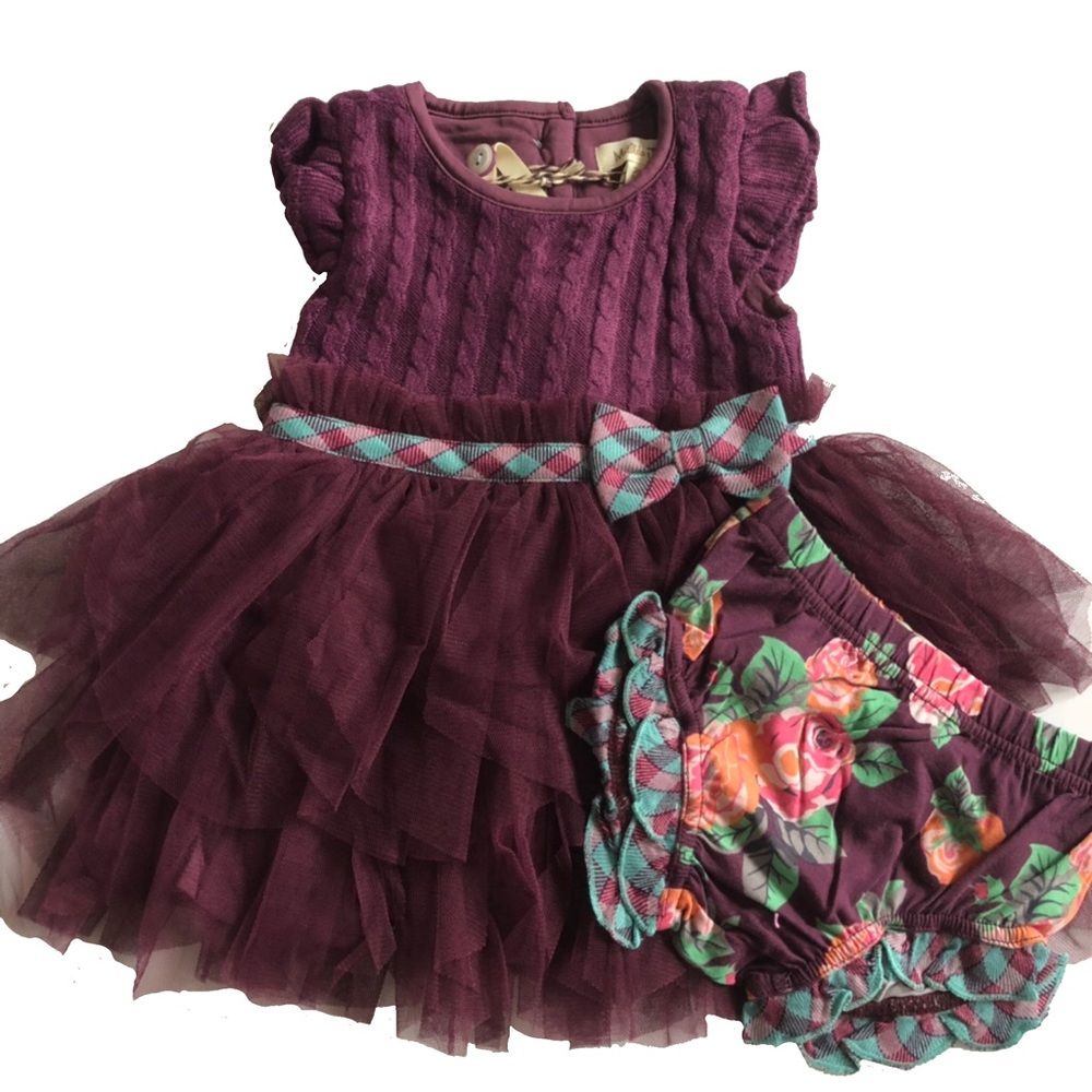 NWT Matilda Jane Toddler Plum Dress SZ 6-12mo